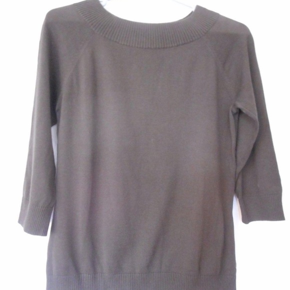 Ann Taylor 100% cotton Brown boatneck Sweater - Picture 1 of 4
